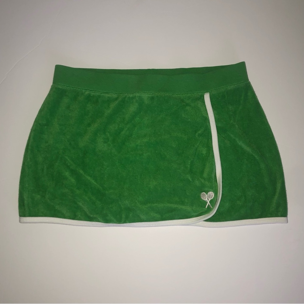 Juicy Couture Green Terry Mini Tennis Skirt